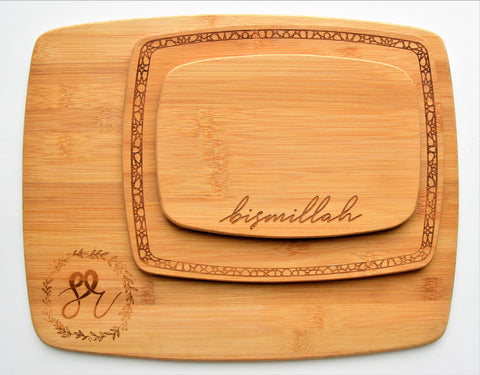 Custom engraved cutting board, individual or set