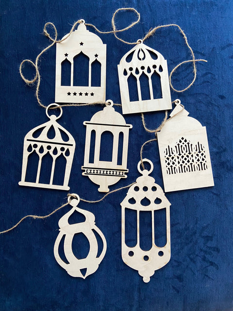 Ramadan Lantern and Moon ornaments